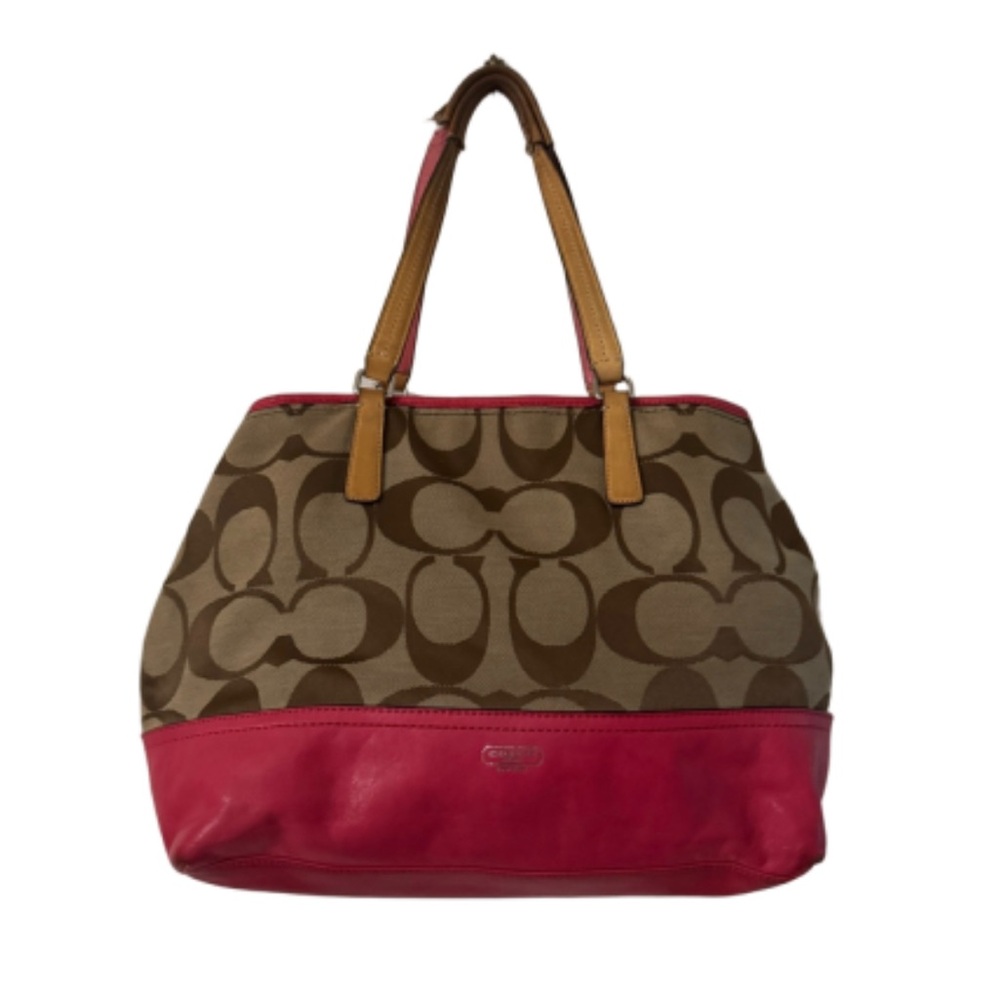 Coach Hamptons project Signature Colorblock Medium Tote Watermelon (strap issue)